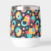 Bouteille d'eau à thème rétro Paruline isolée (Arrière)