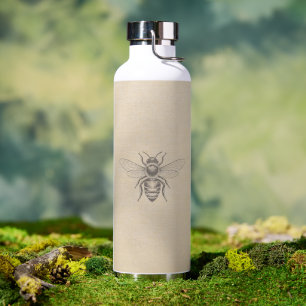 Bouteille D'eau Abeille miel beige campagne française vintage rust
