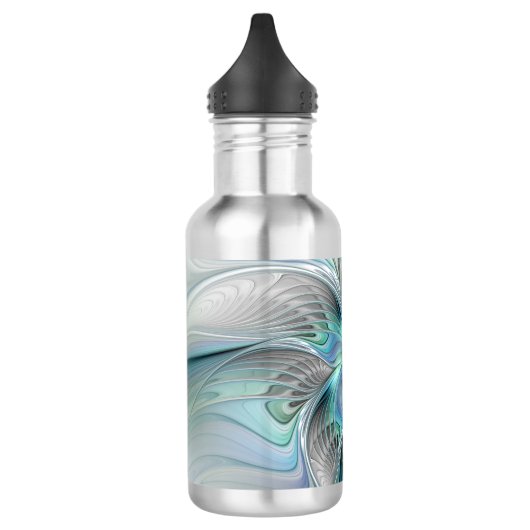 Bouteille D'eau Abstrait Bleu Vert Papillon Imaginaire Fractal Art (Gauche)