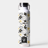Bouteille D'eau Abstrait Gris jaune noir gris sans joint motif flo (Avant)