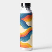 Bouteille D'eau Abstrait les années 70 rétro Bleu Bleu Bleu Verre (Gauche)