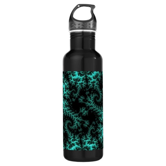 Bouteille D'eau Abstrait noir vert symétrique (Devant)