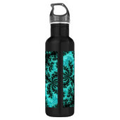 Bouteille D'eau Abstrait noir vert symétrique (Dos)