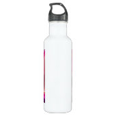 Bouteille D'eau Abstrait rose et noir avec perruques d'or (Dos)