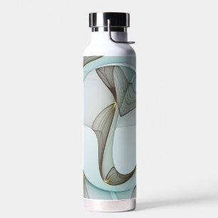 Bouteille D'eau Abstrait Turquoise Brown Gold Elegance