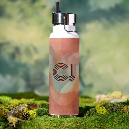 Bouteille d'eau abstraite au style groovy (Extérieur (pivotée))