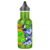 Bouteille d'eau abstraite fluide bleu, jaune et ve (Gauche)
