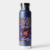Bouteille d'eau abstraite Multicolor Chaos (Plage)