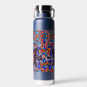 Bouteille d'eau abstraite Multicolor Chaos (Arrière)