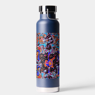 Bouteille d'eau abstraite Multicolor Chaos