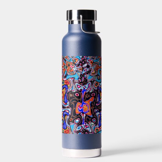 Bouteille d'eau abstraite Multicolor Chaos (Gauche)