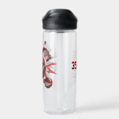 Bouteille D'eau Accessoire sportif fille rouge gris basketballs ét (Arrière)