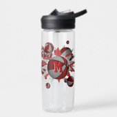 Bouteille D'eau Accessoire sportif fille rouge gris basketballs ét (Gauche)