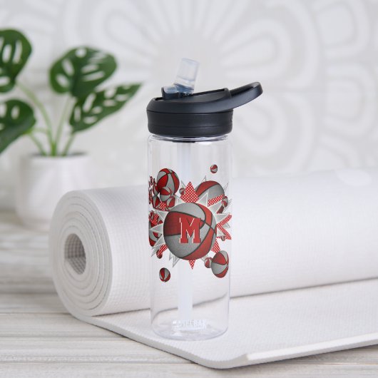 Bouteille D'eau Accessoire sportif fille rouge gris basketballs ét (Yoga)