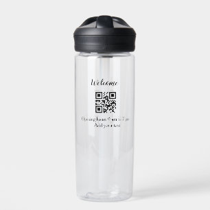 Bouteille D'eau Accueil simple ouverture bienvenue code barre QR a