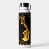 Bouteille D'eau Achempong Opulent Swirl Liquid Gold Black Monochro (Arrière)