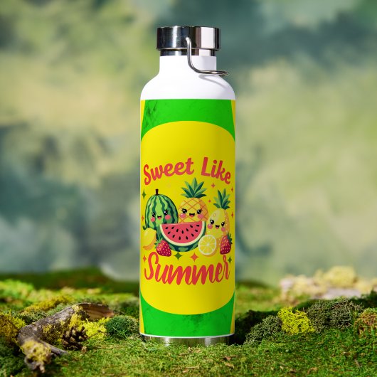 Bouteille D'eau Acier Inoxydable Fruit Mignon Comme L'été (Extérieur (pivotée))