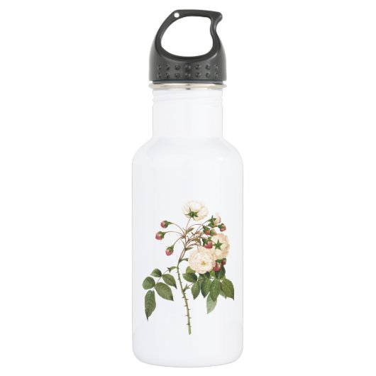 Bouteille D'eau Adélaïde d'Orléans rose par Redouté (Devant)