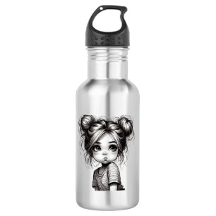 Bouteille D'eau Adorable Fille de Noël avec chatte - Idée cadeau m