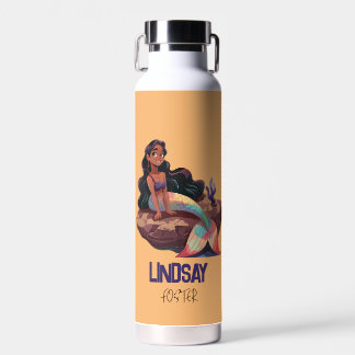 Bouteille D'eau Adorable Mignonne Élégante Sirène avec Nom d'enfan