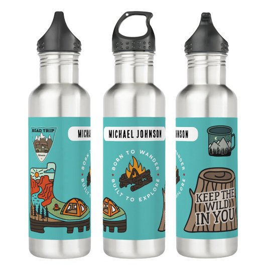 Bouteille D'eau Adventure Hiking Exploring Stickers Water Bottle
