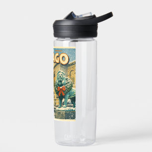 Bouteille D'eau Affiche de l'Institut d'Art de Chicago en hiver