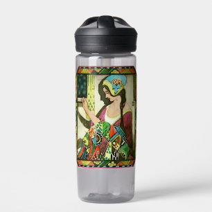 Bouteille D'eau Affiche de quiltier Art Nouveau – Femme de couture