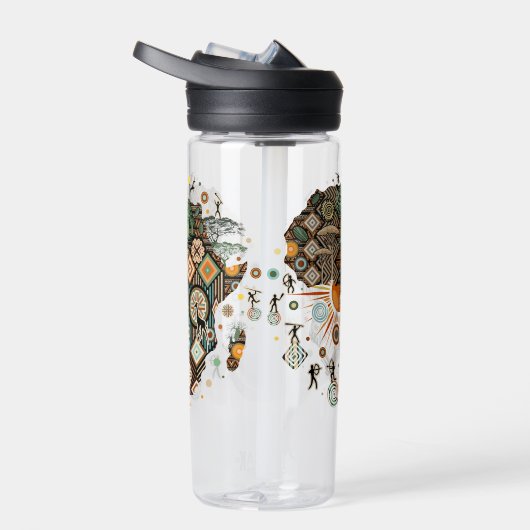 Bouteille D'eau Africa Map Decorative Tribal Elements Pattern (Droite)