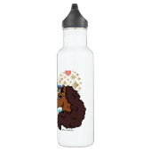 Bouteille D'eau Afro Unicorn | Design cardiaque unique (Droite)