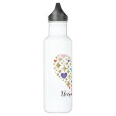 Bouteille D'eau Afro Unicorn | Design cardiaque unique (Gauche)