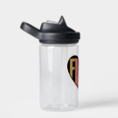 Bouteille D'eau Afro Unicorn Fierce Heart Design (Arrière Complet)