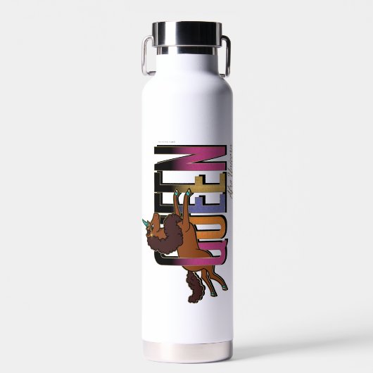 Bouteille D'eau Afro Unicorn Queen Design (Avant)