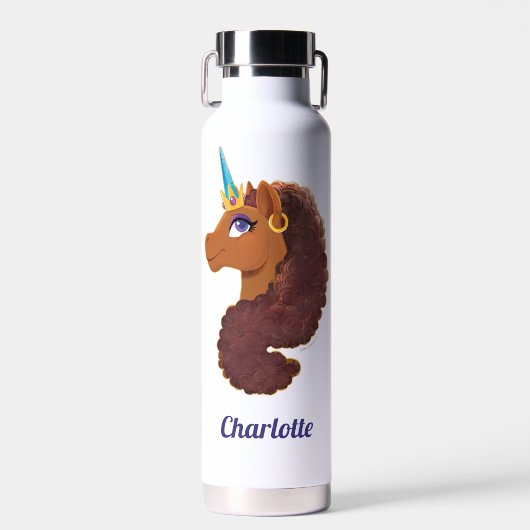Bouteille D'eau Afro Unicorn | Unique (Avant)
