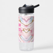 Bouteille D'eau Agate Marble tendance Blue Pink Gold Collection (Gauche)
