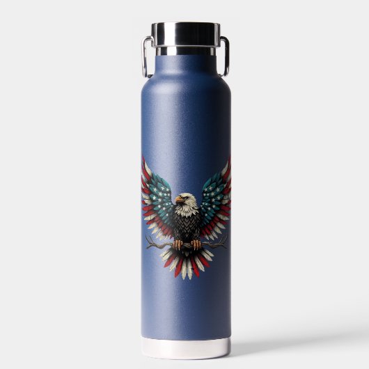 Bouteille D'eau Aigle rustique patriotique américain/américain cha (Avant)