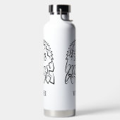 Bouteille D'eau Aigle tribale noire et blanche (Droite)