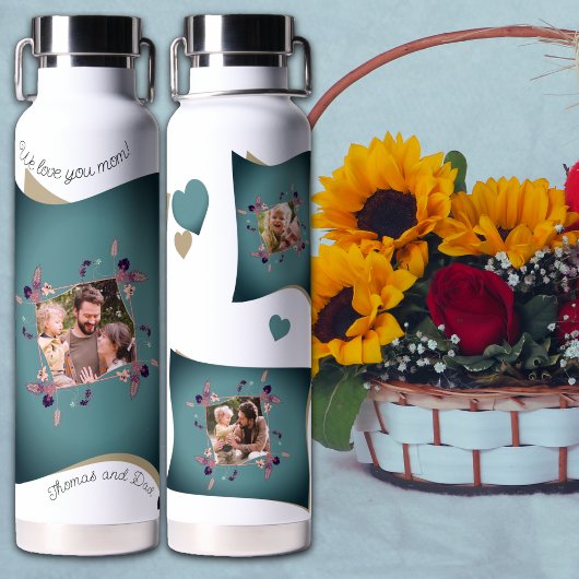 Bouteille D'eau Aime maman - collage multi photos