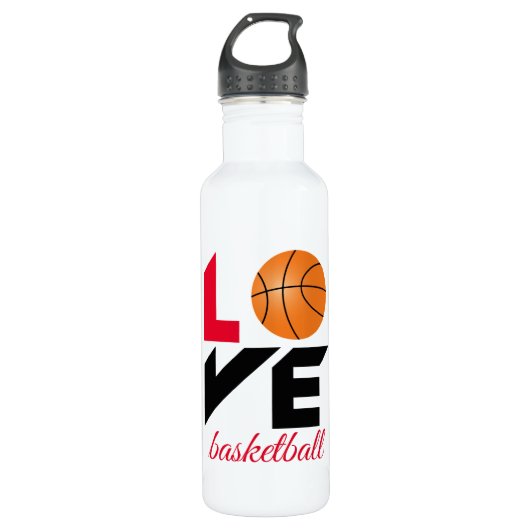 Bouteille D'eau Aimer le basket-ball (Devant)