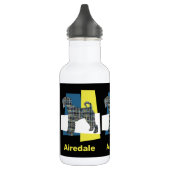 Bouteille D'eau Airedale Terrier Dog Yellow & Blue Triangle Grid (Gauche)
