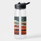 Bouteille D'eau Ajouter du texte - Cowboy Riding dans le crépuscul (Gauche)