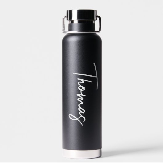 Bouteille D'eau Ajouter un nom Script moderne Croix chrétienne par (Arrière)