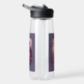Bouteille D'eau Ajouter un nom Texte, Chouette pourpre et Fleurs r (Droite)