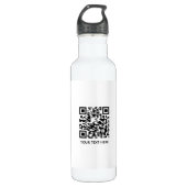 Bouteille D'eau Ajouter votre propre code QR texte Analyse Minimal (Devant)