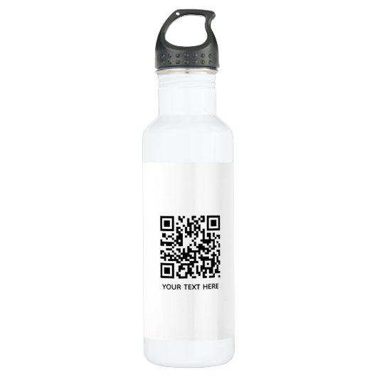 Bouteille D'eau Ajouter votre propre code QR texte Analyse Minimal (Devant)