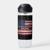 Bouteille D'eau Ajouter votre texte sur le drapeau américain (Arrière)