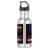 Bouteille D'eau Ajouter votre texte sur le drapeau américain (Dos)