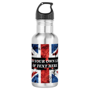 Bouteille D'eau Ajouter votre texte sur le drapeau anglais Jeu d'o