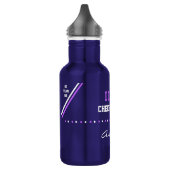 Bouteille D'eau Ajoutez votre nom, j'aiment Cheerleading, pourpre (Gauche)