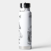 Bouteille D'eau Alice au pays des merveilles Buvez-moi Noir et Bla (Évier)