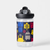 Bouteille D'eau Alien Doodle vaisseau et Motif robotique (Avant)